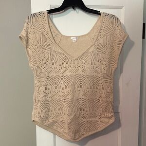 Beige Knit Women's Top